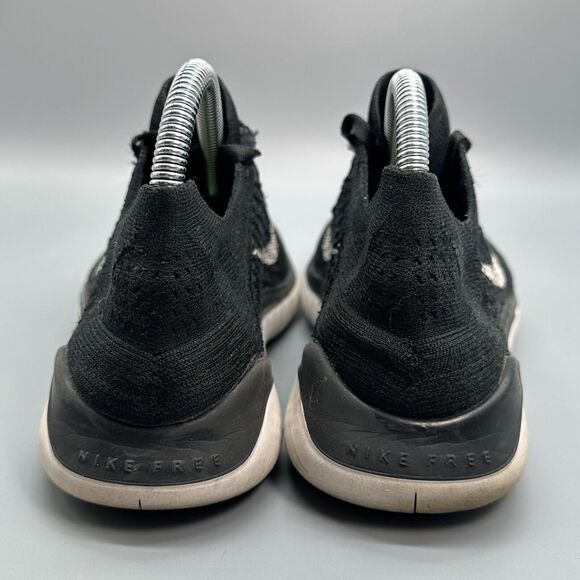 Nike Free RN Flyknit 2018 Women Size 8.5 Black Lace Low Athletic Sneakers Shoes - Picture 4 of 9